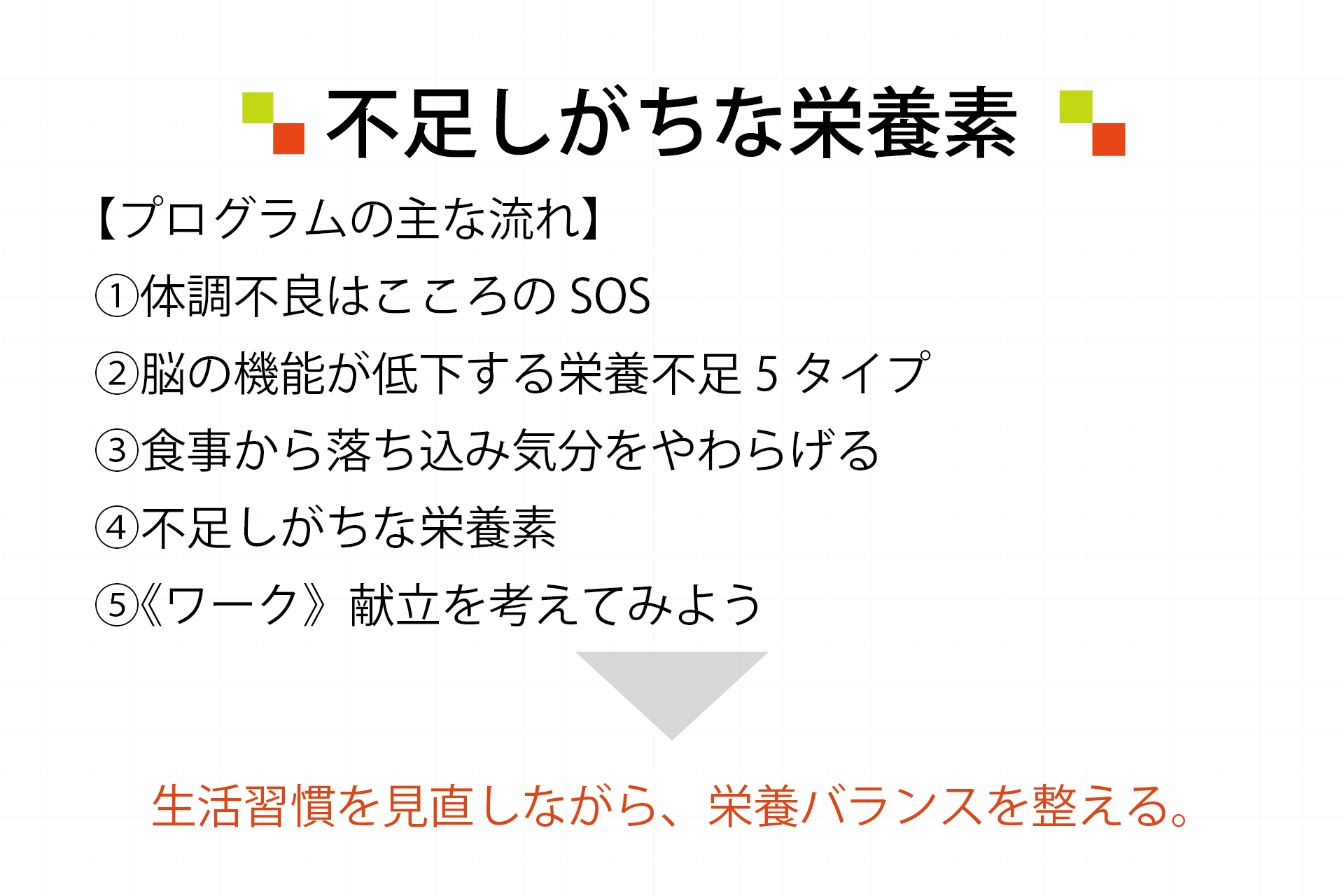 不足しがちな栄養素
